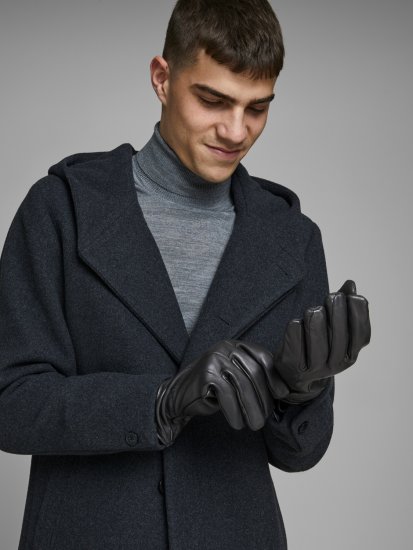 Jack & Jones Montana Leather Gloves Black - Acessórios - 