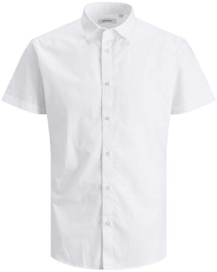 Jack & Jones JOE Shirt Short sleeve Plain Casual White - Camisas - Camisas Homem Tamanhos Grandes
