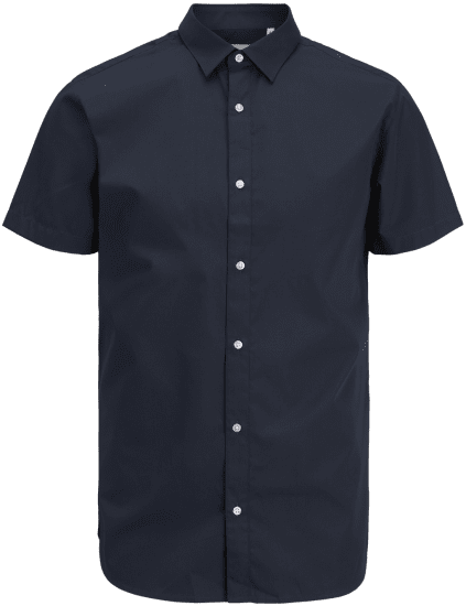 Jack & Jones JOE Shirt Short Sleeve Plain Casual Navy - Camisas - Camisas Homem Tamanhos Grandes