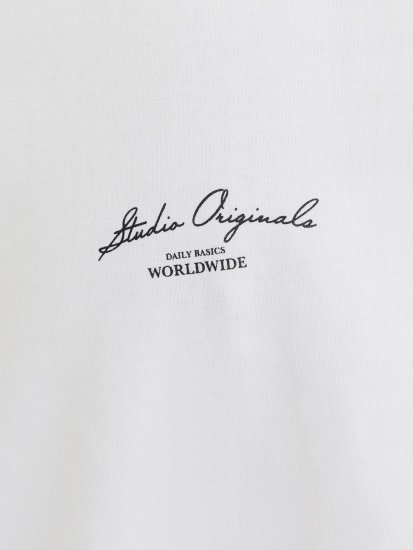 Jack & Jones Lington Back And Front Print Crew Neck T-Shirt Bright White - T-shirts - T-shirts Homem Tamanhos Grandes