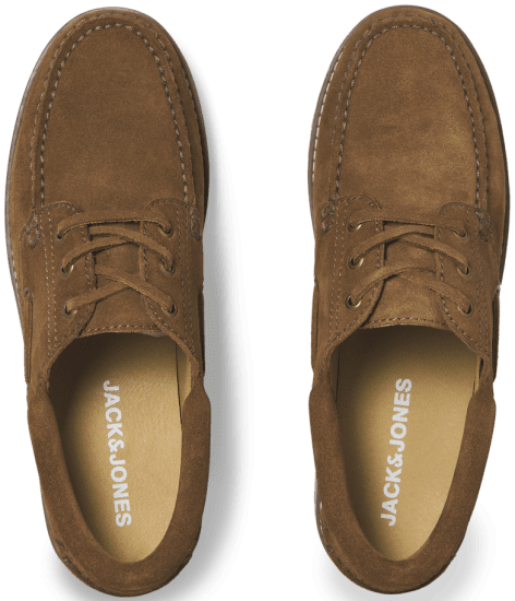 Jack & Jones Brooklyn Suede Boat Loafers Cognac - Calçado de homem 40-52 - 