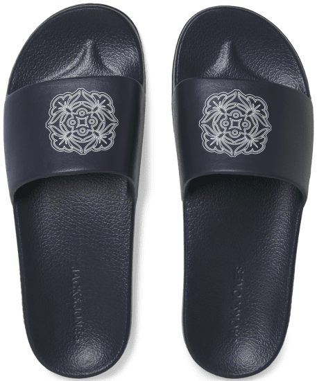 Jack & Jones Flower Sliders Black - Calçado de homem 40-52 - 