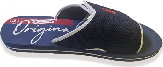 D555 DRAKE Slippers With Velcro Fastening Navy - Calçado de homem 40-52 - Sapatilhas de Homem 40-52