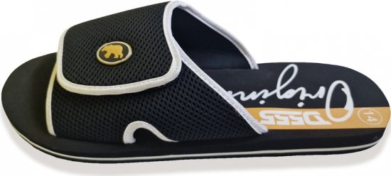 D555 DRAKE Slippers With Velcro Fastening Black - Calçado de homem 40-52 - 