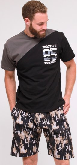Kam Jeans 5001 'Brooklyn 85' Tee And Short Set Black - T-shirts - T-shirts Homem Tamanhos Grandes