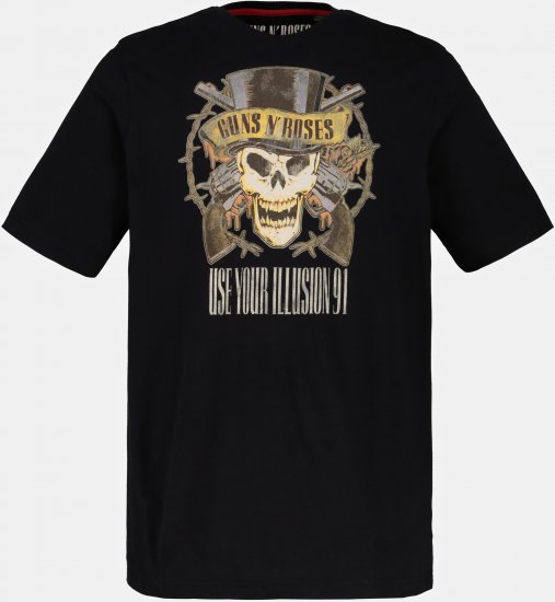 JP1880 Guns N’ Roses Skull Comfort Fit Band T-Shirt Black - T-shirts - T-shirts Homem Tamanhos Grandes