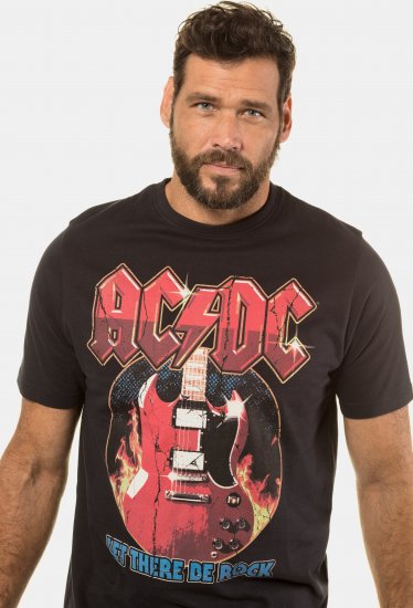 JP1880 ACDC - Let There Be Rock Vintage looking Band T-Shirt Black - T-shirts - T-shirts Homem Tamanhos Grandes