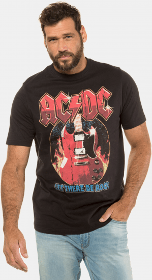 JP1880 ACDC - Let There Be Rock Vintage looking Band T-Shirt Black - T-shirts - T-shirts Homem Tamanhos Grandes