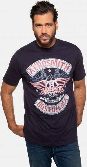 JP1880 Aerosmith Graphic Comfort Fit Band T-Shirt Black - T-shirts - T-shirts Homem Tamanhos Grandes