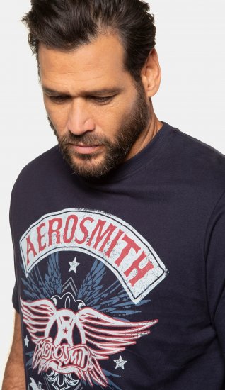 JP1880 Aerosmith Graphic Comfort Fit Band T-Shirt Black - T-shirts - T-shirts Homem Tamanhos Grandes