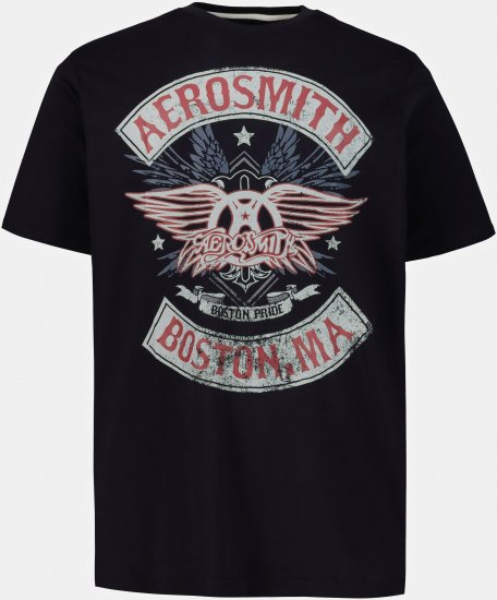 JP1880 Aerosmith Graphic Comfort Fit Band T-Shirt Black - T-shirts - T-shirts Homem Tamanhos Grandes