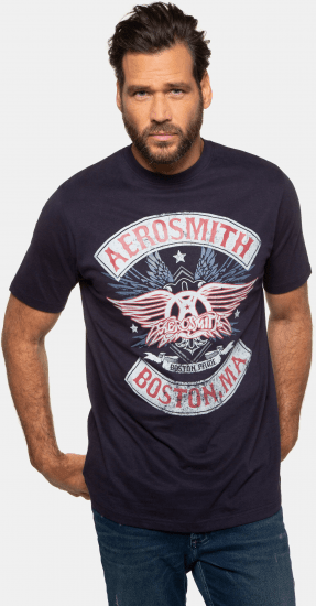 JP1880 Aerosmith Graphic Comfort Fit Band T-Shirt Black - T-shirts - T-shirts Homem Tamanhos Grandes