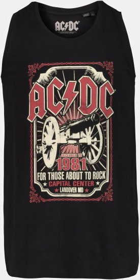 JP1880 AC/DC Graphic Band Tank Top Black - T-shirts - T-shirts Homem Tamanhos Grandes