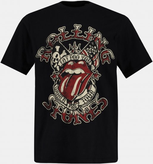 JP1880 Rolling Stones Graphic Comfort Fit Band T-Shirt Black - T-shirts - T-shirts Homem Tamanhos Grandes