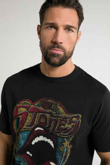 JP1880 Rolling Stones Graphic Band T-Shirt Black - T-shirts - T-shirts Homem Tamanhos Grandes