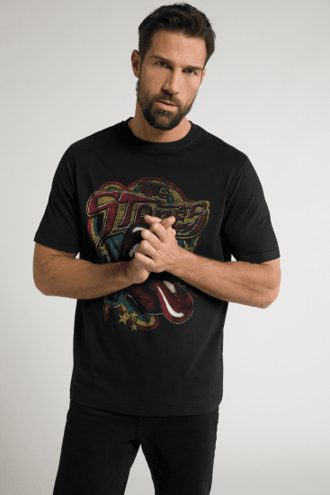 JP1880 Rolling Stones Graphic Band T-Shirt Black - T-shirts - T-shirts Homem Tamanhos Grandes