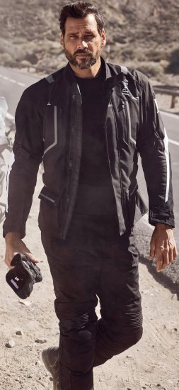 JP1880 Sporty Touring Motorcycle Jacket Black - Roupa de moto plus size - Roupa de mota em tamanhos grandes para homens