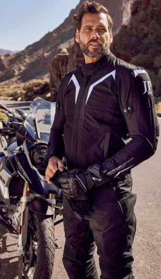 JP1880 3D Mesh Insert Motorcycle Jacket Black - Roupa de moto plus size - Roupa de mota em tamanhos grandes para homens