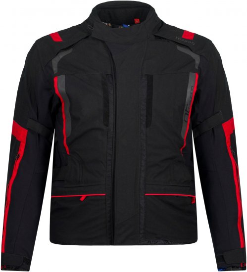 JP1880 Sporty Touring Motorcycle Jacket Black & Red - Roupa de moto plus size - Roupa de mota em tamanhos grandes para homens