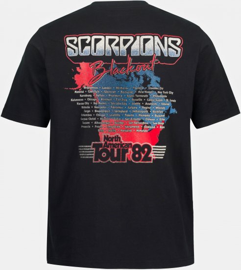 JP1880 Scorpions Blackout Graphic Comfort Fit Band T-Shirt Black - T-shirts - T-shirts Homem Tamanhos Grandes