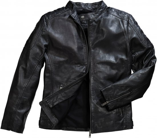 JP1880 Classic Biker Style Leather Jacket Black - Casacos - Casacos Homem Tamanhos Grandes