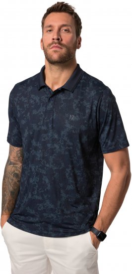 JP1880 Jay-Pi QuickDry AOP Golf Polo Shirt Navy Blue - Pólos - Pólos Tamanhos Grandes Homem