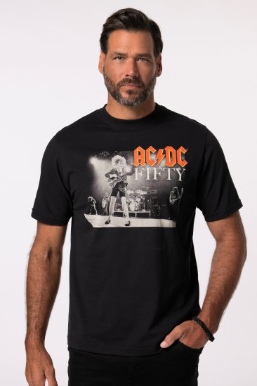 JP1880 AC/DC 50th Anniversary Band Photo T-Shirt Black - T-shirts - T-shirts Homem Tamanhos Grandes