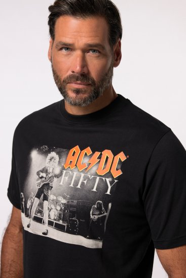 JP1880 AC/DC 50th Anniversary Band Photo T-Shirt Black - T-shirts - T-shirts Homem Tamanhos Grandes