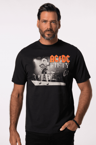 JP1880 AC/DC 50th Anniversary Band Photo T-Shirt Black - T-shirts - T-shirts Homem Tamanhos Grandes