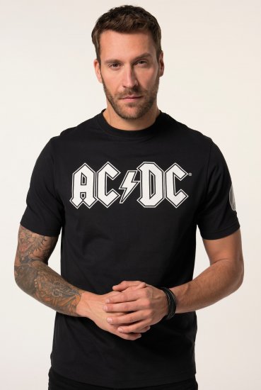 JP1880 AC/DC Classic Logo Band T-Shirt Black - T-shirts - T-shirts Homem Tamanhos Grandes