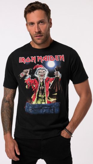 JP1880 Iron Maiden X-Mas Eddie Band T-Shirt Black - T-shirts - T-shirts Homem Tamanhos Grandes
