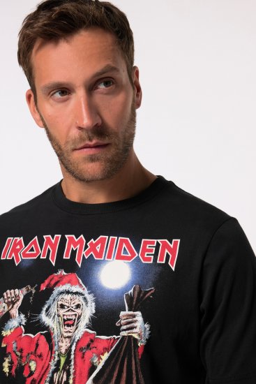 JP1880 Iron Maiden X-Mas Eddie Band T-Shirt Black - T-shirts - T-shirts Homem Tamanhos Grandes