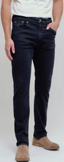 Kam Jeans Bens Embossed Reg Fit Jeans Blue-Black - Jeans & calças - Jeans & Calças Tamanhos Grandes Homem