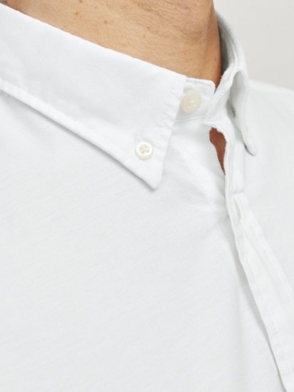 Jack & Jones Brook Oxford Long Sleeve Shirt White - Camisas - Camisas Homem Tamanhos Grandes