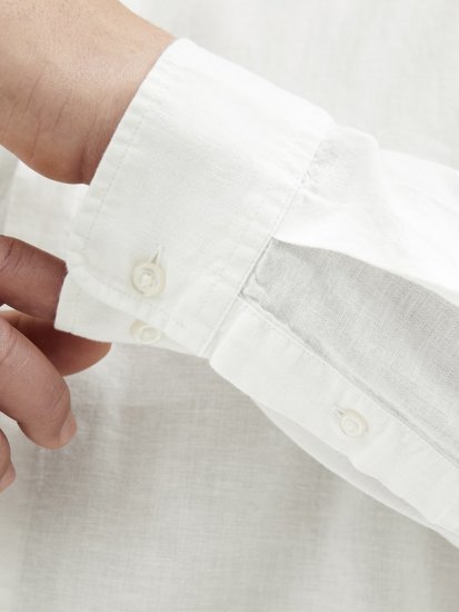 Jack & Jones Breeze Poplin Long Sleeve Shirt White - Camisas - Camisas Homem Tamanhos Grandes