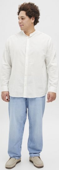 Jack & Jones Breeze Poplin Long Sleeve Shirt White - Camisas - Camisas Homem Tamanhos Grandes