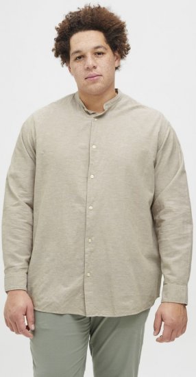 Jack & Jones Breeze Poplin Long Sleeve Shirt Beige - Camisas - Camisas Homem Tamanhos Grandes