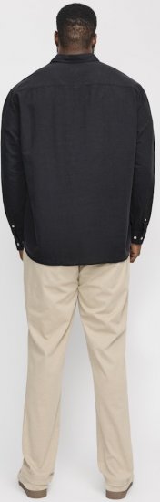 Jack & Jones Breeze Linen Blend Long Sleeve Shirt Black - Camisas - Camisas Homem Tamanhos Grandes