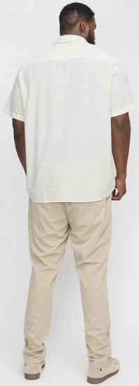 Jack & Jones Breeze Linen Blend Short Sleeve Shirt White - Camisas - Camisas Homem Tamanhos Grandes