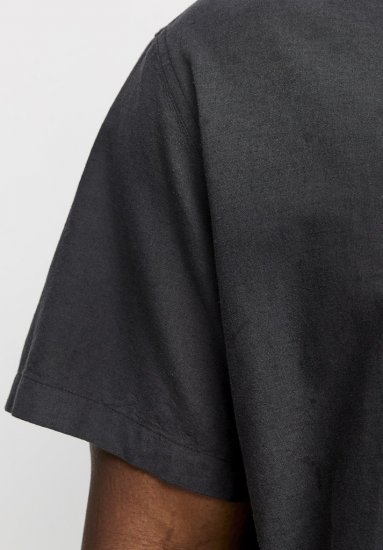 Jack & Jones Breeze Linen Blend Short Sleeve Shirt Black - Camisas - Camisas Homem Tamanhos Grandes