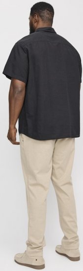 Jack & Jones Breeze Linen Blend Short Sleeve Shirt Black - Camisas - Camisas Homem Tamanhos Grandes