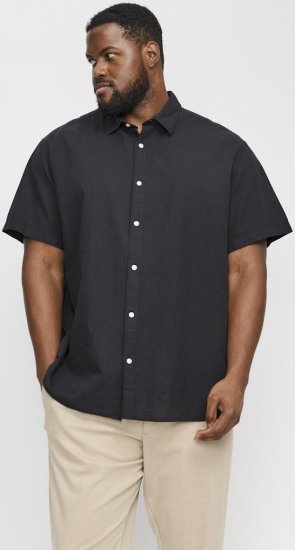Jack & Jones Breeze Linen Blend Short Sleeve Shirt Black - Camisas - Camisas Homem Tamanhos Grandes