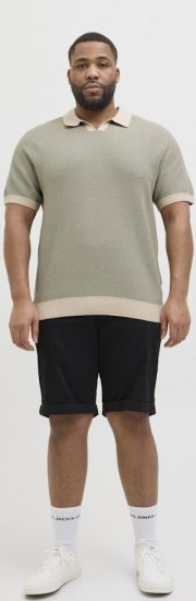 Jack & Jones Ceaston Knit Short Sleeve Sweater Vetiver - Sweatshirts & hoodies - Sweatshirt & Camisolas com Capuz tamanhos grandes