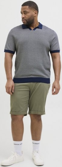 Jack & Jones Ceaston Knit Short Sleeve Sweater Grey/Blue - Sweatshirts & hoodies - Sweatshirt & Camisolas com Capuz tamanhos grandes