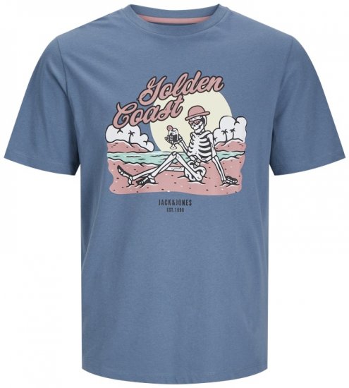 Jack & Jones Elijah Crew Neck T-Shirt Blue - T-shirts - T-shirts Homem Tamanhos Grandes