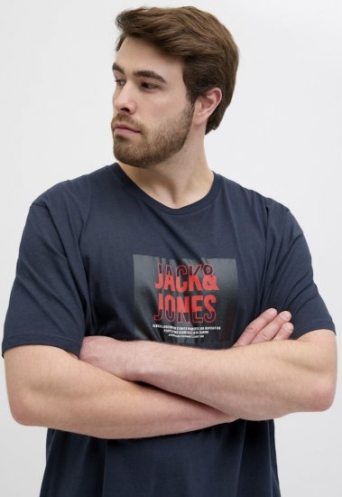 Jack & Jones Hudson Crew Neck T-Shirt Navy - T-shirts - T-shirts Homem Tamanhos Grandes