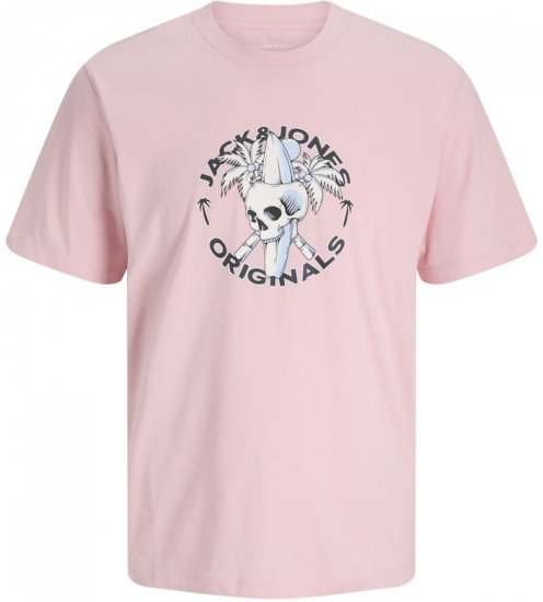Jack & Jones Skull Coast Crew Neck T-Shirt Tickled Pink - T-shirts - T-shirts Homem Tamanhos Grandes
