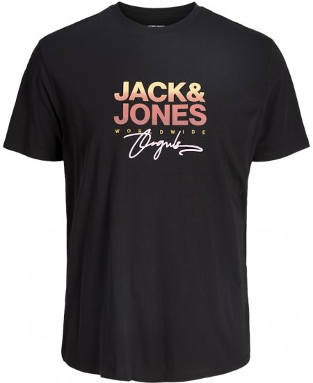 Jack & Jones Canggu Crew Neck T-Shirt Black - T-shirts - T-shirts Homem Tamanhos Grandes