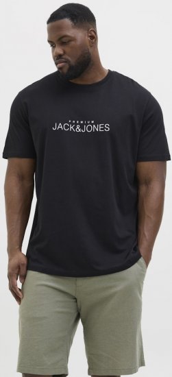 Jack & Jones Lavance Crew Neck T-Shirt Black Beauty - T-shirts - T-shirts Homem Tamanhos Grandes