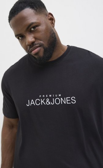 Jack & Jones Lavance Crew Neck T-Shirt Black Beauty - T-shirts - T-shirts Homem Tamanhos Grandes
